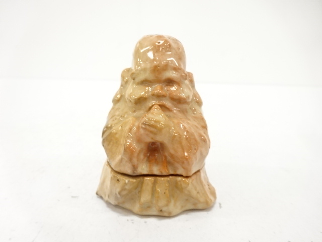  萬古焼　陶華園造　寿老　香合